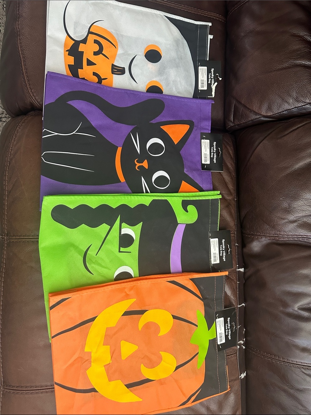 Halloween Kids Costume Capes Set - Orange, Green, Purple, White -
